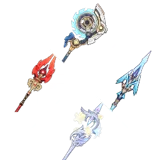 5★  Fractured Halo ,  Calamity Queller ,  Staff of Homa ,  Lumidouce Elegy